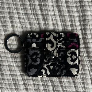 Vera Bradley - Black and White Patterned Keychain Wallet